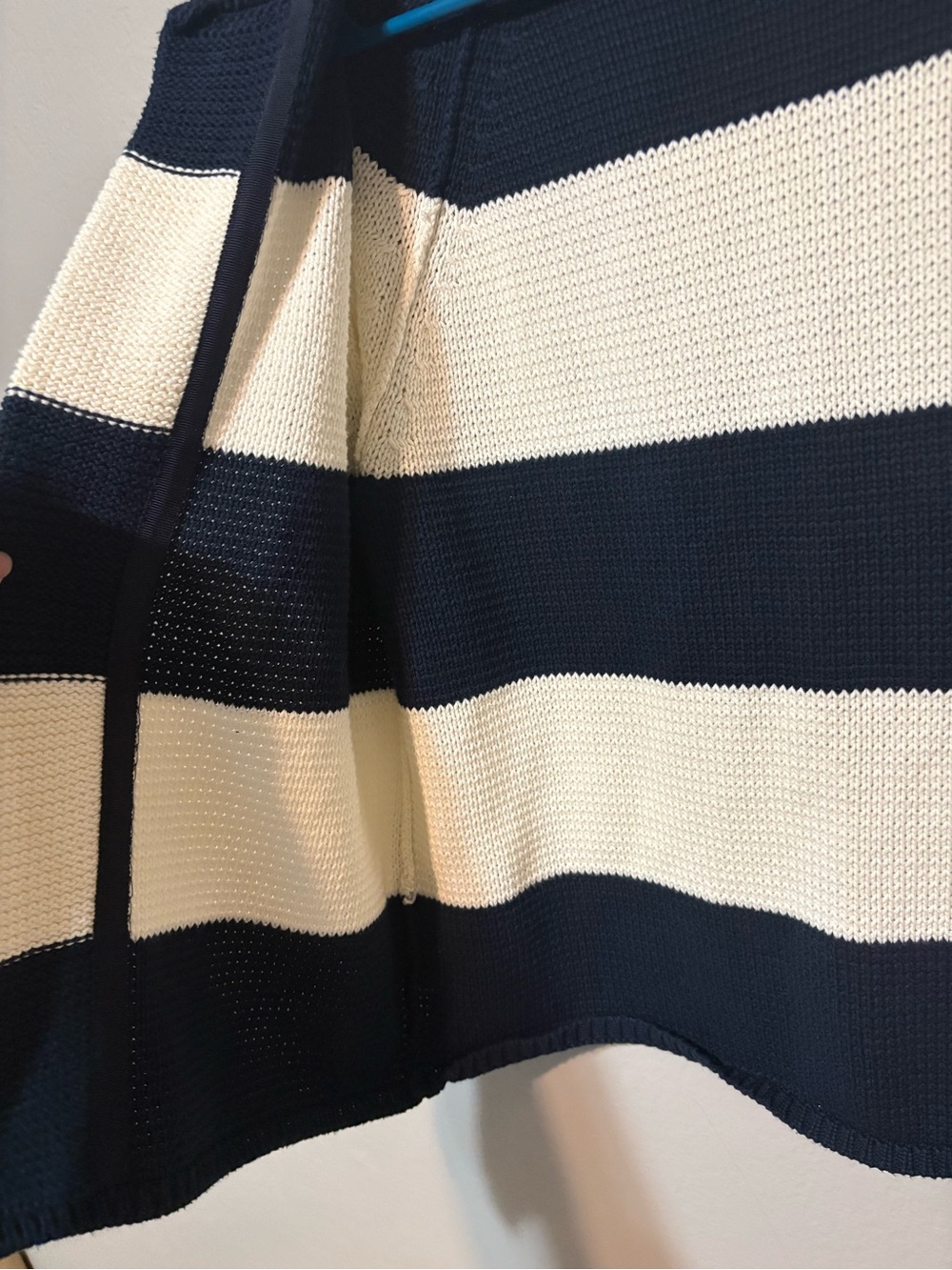 Adorable Women’s Eddie Bauer Navy and Cream Striped Open Cardigan Size M - Picture 6 of 14